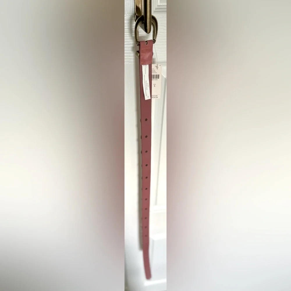 NWT Linea Pelle Suede Western Belt Pink Antique Coin Studded Rare Boho Luxe—S